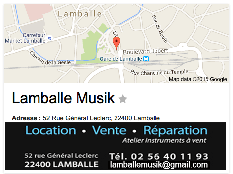 Lamballe Musik sur Google Map